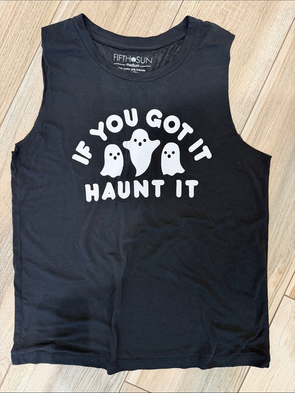 Black Tank with White Ghost 'If You Got It Haunt It' Graphic